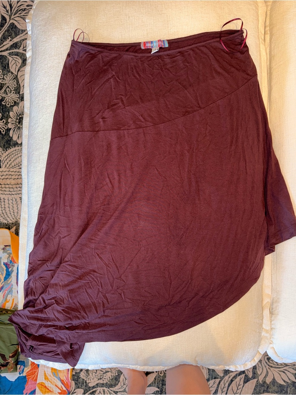 Urban Outfitters Burgundy Asymmetrical Midi Skirt and Top